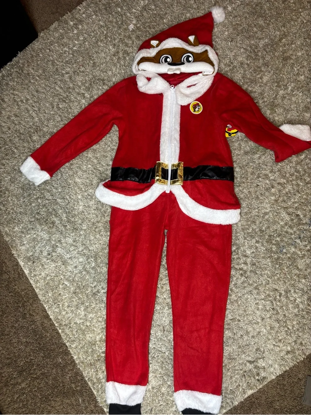 Buc-ee's Santa Beaver Christmas Kids YM-YL Plush Holiday Set